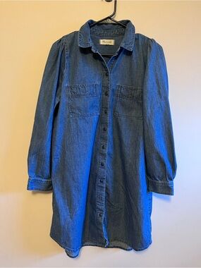 Madewell Long Sleeve Shirt Dress with Front Pockets